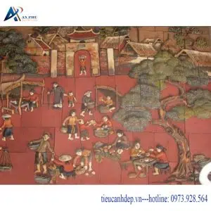Tranh gốm Chợ quê