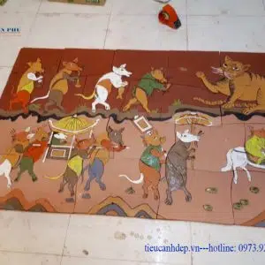 Tranh gốm Đám cưới chuột