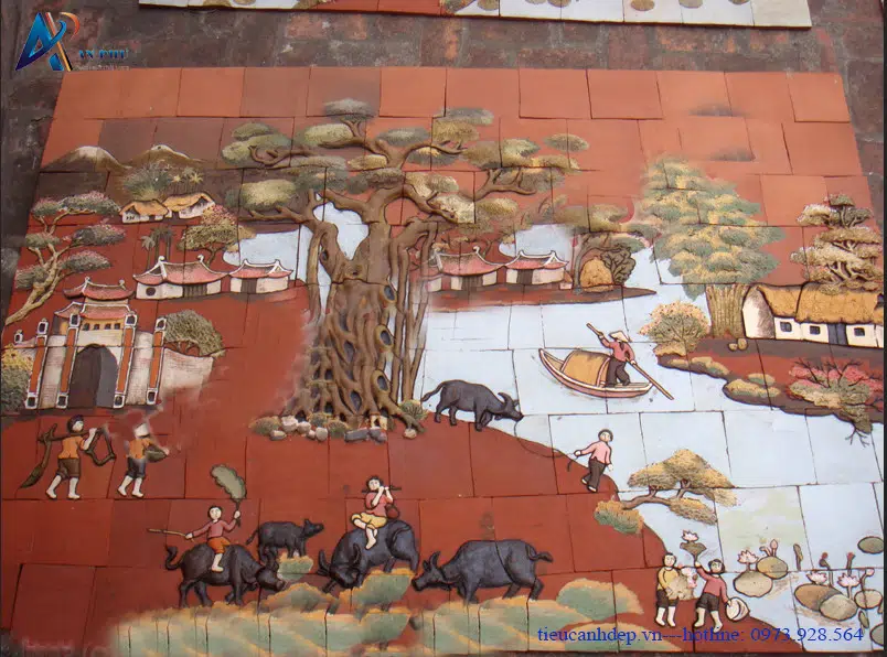 Tranh gốm Quê hương
