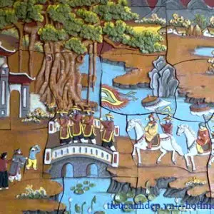 Tranh gốm Vinh Quy Bái Tổ